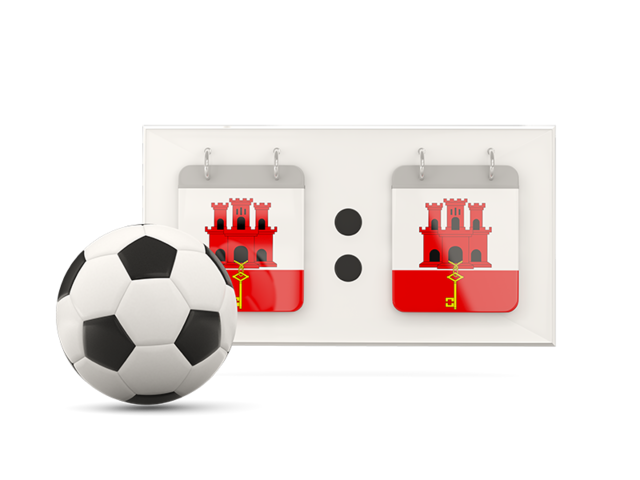 Football with scoreboard. Download flag icon of Gibraltar at PNG format
