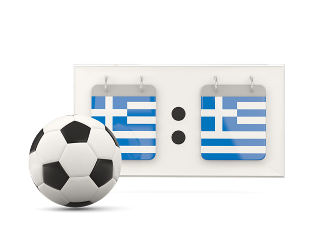 Football with scoreboard. Download flag icon of Greece at PNG format