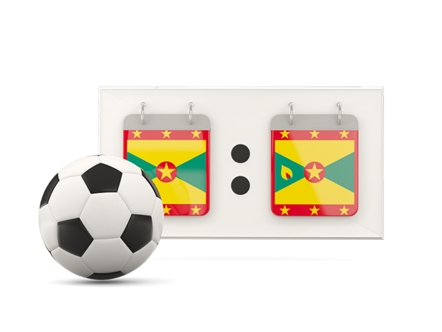 Football with scoreboard. Download flag icon of Grenada at PNG format