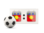 Guadeloupe. Football with scoreboard. Download icon.