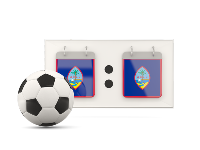 Football with scoreboard. Download flag icon of Guam at PNG format