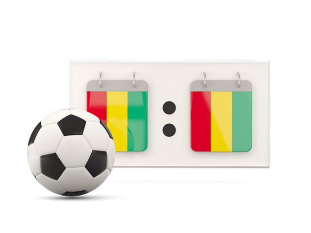 Football with scoreboard. Download flag icon of Guinea at PNG format