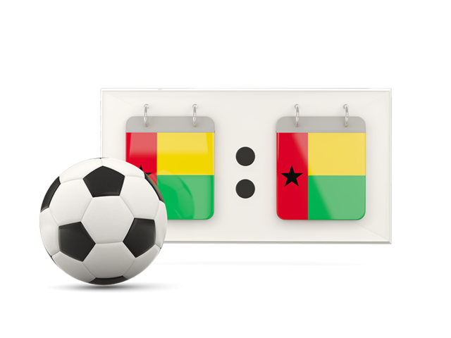 Football with scoreboard. Download flag icon of Guinea-Bissau at PNG format