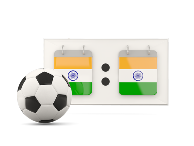 Football with scoreboard. Download flag icon of India at PNG format