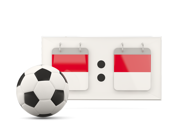 Football with scoreboard. Download flag icon of Indonesia at PNG format