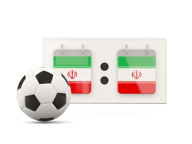 Football with scoreboard. Download flag icon of Iran at PNG format