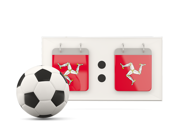 Football with scoreboard. Download flag icon of Isle of Man at PNG format