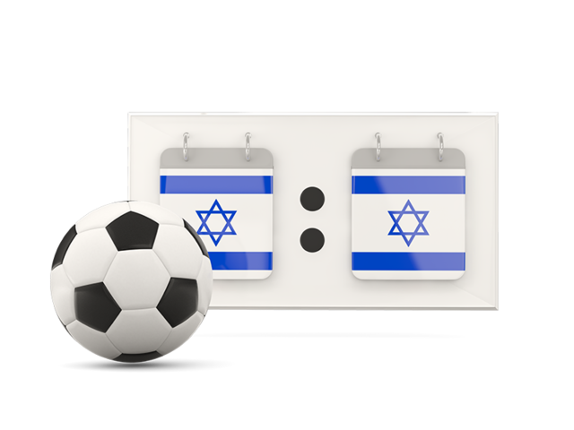 Football with scoreboard. Download flag icon of Israel at PNG format