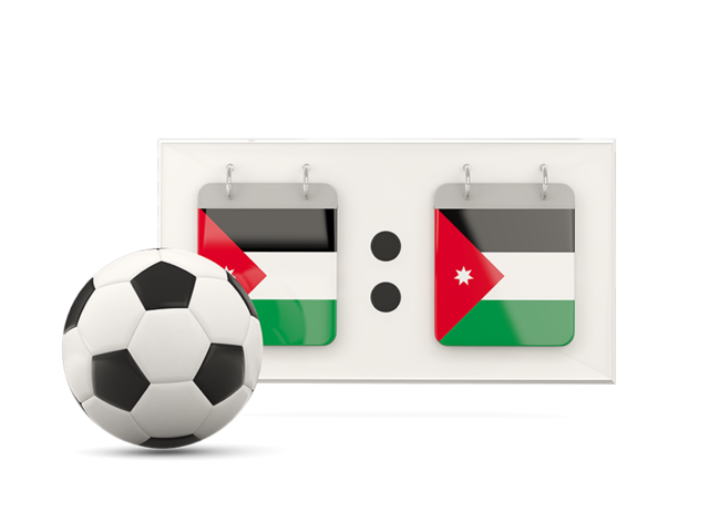 Football with scoreboard. Download flag icon of Jordan at PNG format