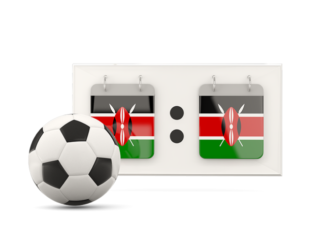 Football with scoreboard. Download flag icon of Kenya at PNG format