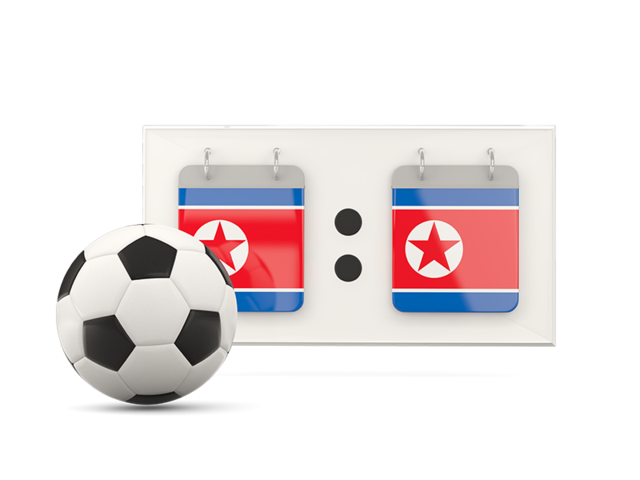 Football with scoreboard. Download flag icon of North Korea at PNG format