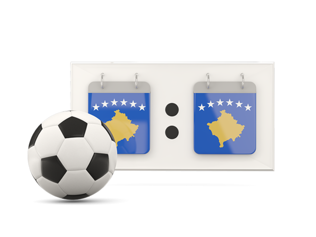 Football with scoreboard. Download flag icon of Kosovo at PNG format