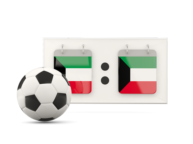 Football with scoreboard. Download flag icon of Kuwait at PNG format