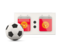 Kyrgyzstan. Football with scoreboard. Download icon.