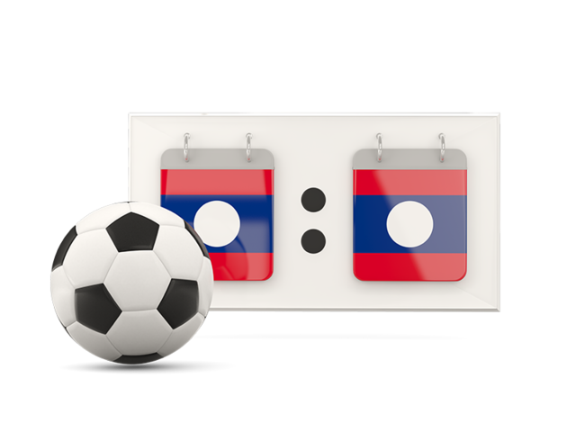 Football with scoreboard. Download flag icon of Laos at PNG format