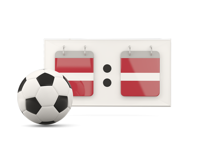 Football with scoreboard. Download flag icon of Latvia at PNG format