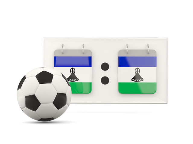 Football with scoreboard. Download flag icon of Lesotho at PNG format