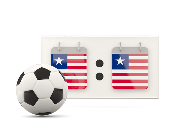Football with scoreboard. Download flag icon of Liberia at PNG format
