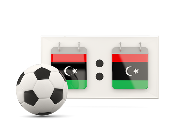 Football with scoreboard. Download flag icon of Libya at PNG format