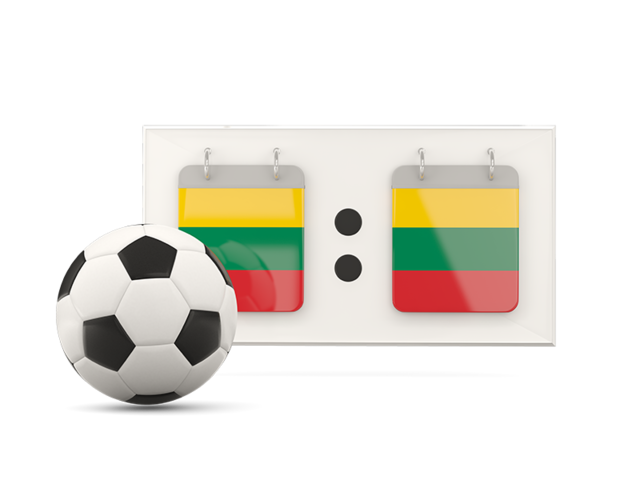 Football with scoreboard. Download flag icon of Lithuania at PNG format