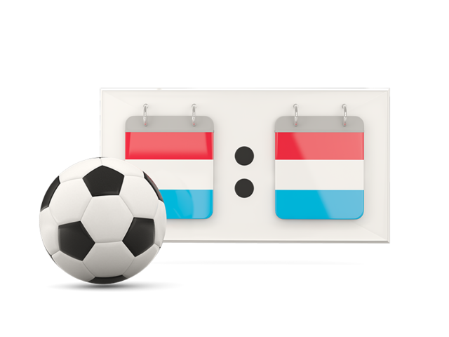 Football with scoreboard. Download flag icon of Luxembourg at PNG format