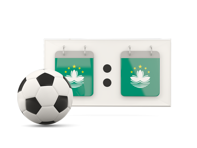 Football with scoreboard. Download flag icon of Macao at PNG format