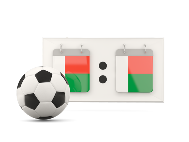 Football with scoreboard. Download flag icon of Madagascar at PNG format