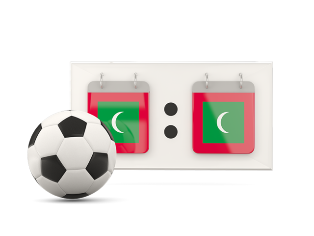 Football with scoreboard. Download flag icon of Maldives at PNG format