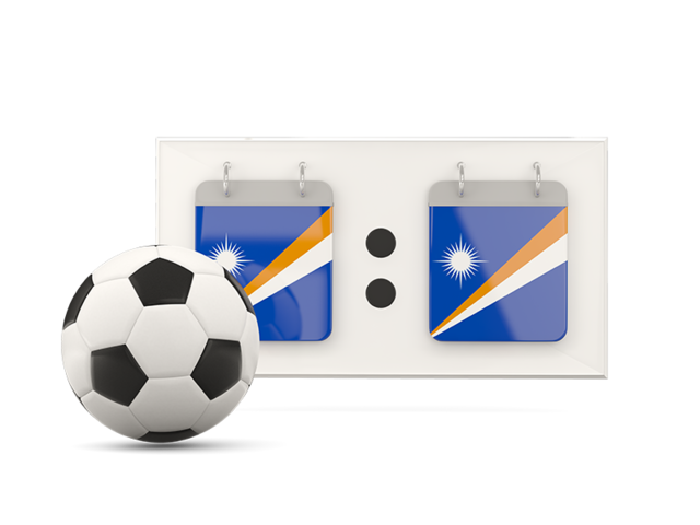 Football with scoreboard. Download flag icon of Marshall Islands at PNG format
