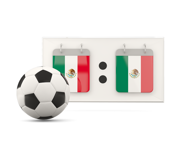 Футбольный мяч со счетом. Скачать флаг. Мексика
