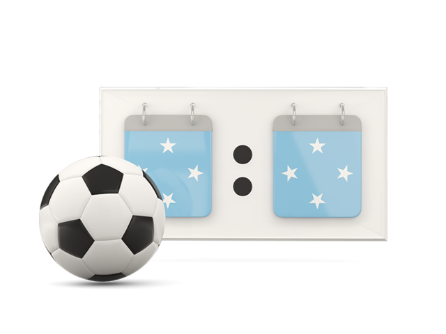 Football with scoreboard. Download flag icon of Micronesia at PNG format
