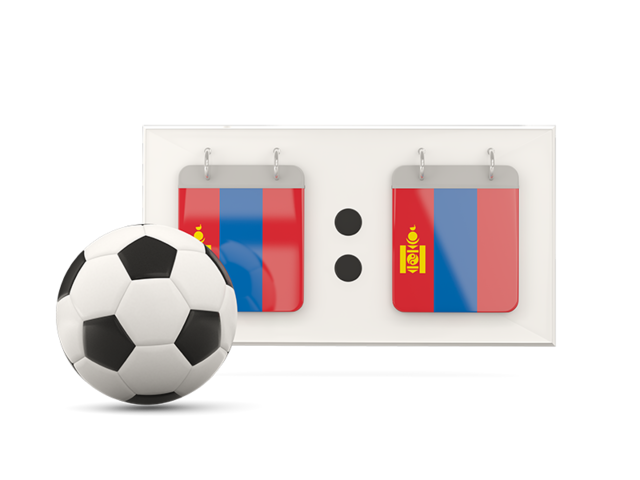 Football with scoreboard. Download flag icon of Mongolia at PNG format