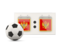 Montenegro. Football with scoreboard. Download icon.