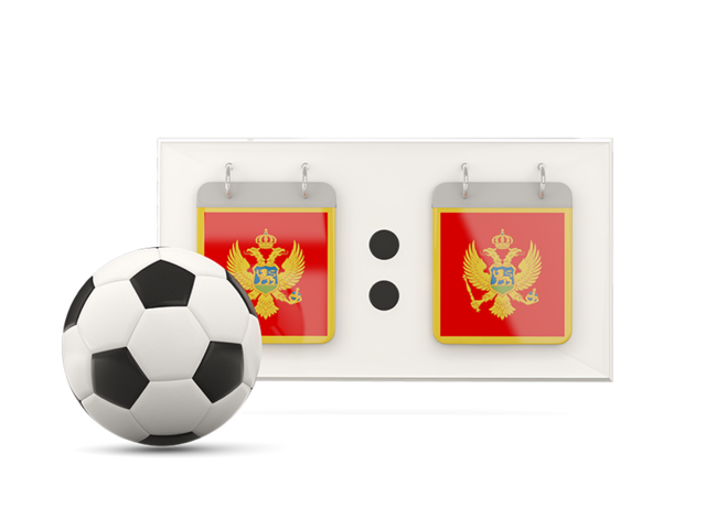 Football with scoreboard. Download flag icon of Montenegro at PNG format