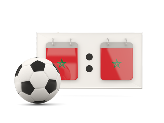 Football with scoreboard. Download flag icon of Morocco at PNG format