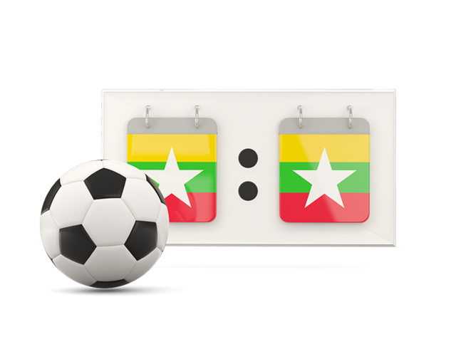 Football with scoreboard. Download flag icon of Myanmar at PNG format