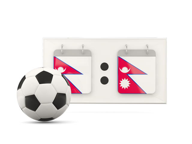 Football with scoreboard. Download flag icon of Nepal at PNG format