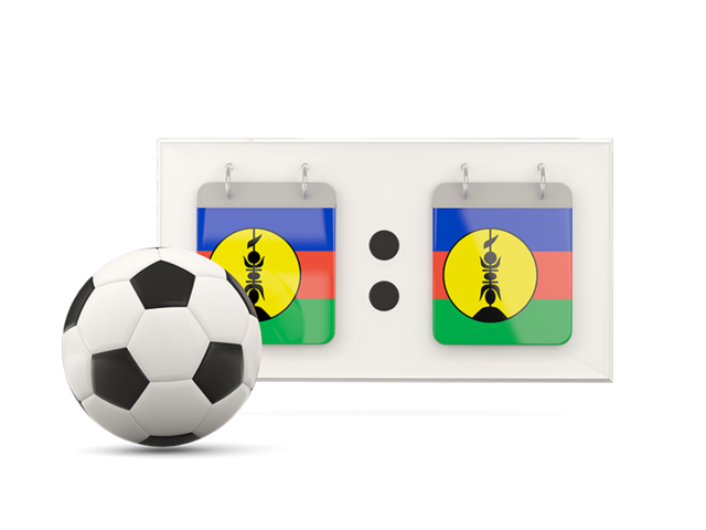 Football with scoreboard. Download flag icon of New Caledonia at PNG format