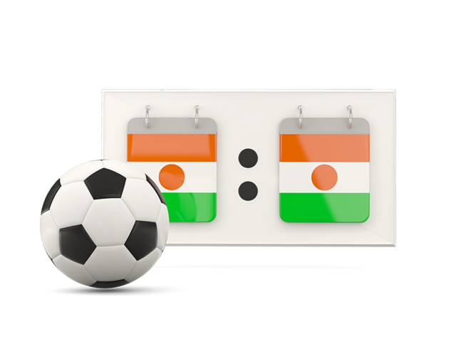 Football with scoreboard. Download flag icon of Niger at PNG format