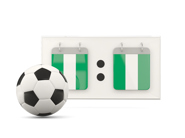 Football with scoreboard. Download flag icon of Nigeria at PNG format