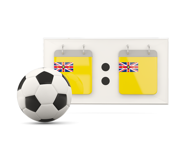 Football with scoreboard. Download flag icon of Niue at PNG format