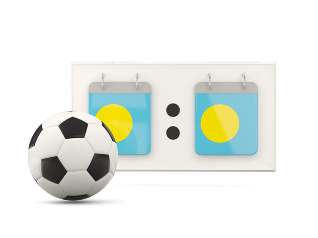Football with scoreboard. Download flag icon of Palau at PNG format