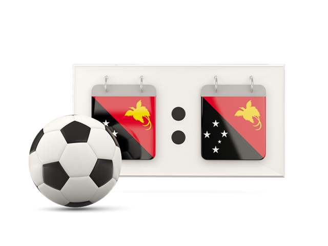 Football with scoreboard. Download flag icon of Papua New Guinea at PNG format