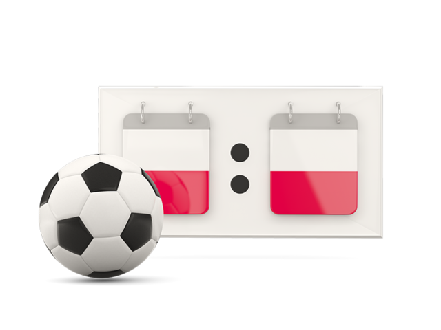Football with scoreboard. Download flag icon of Poland at PNG format