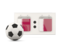 Qatar. Football with scoreboard. Download icon.