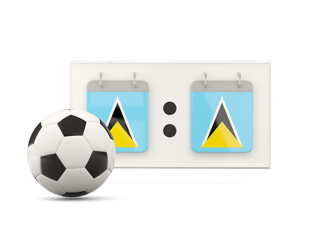 Football with scoreboard. Download flag icon of Saint Lucia at PNG format