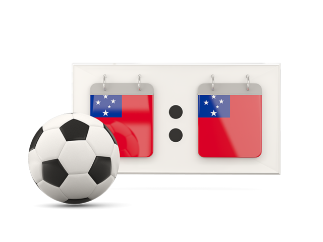 Football with scoreboard. Download flag icon of Samoa at PNG format