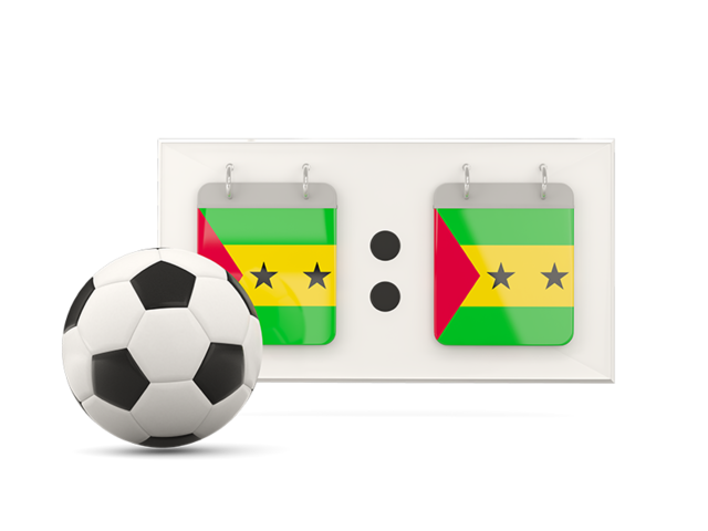 Football with scoreboard. Download flag icon of Sao Tome and Principe at PNG format