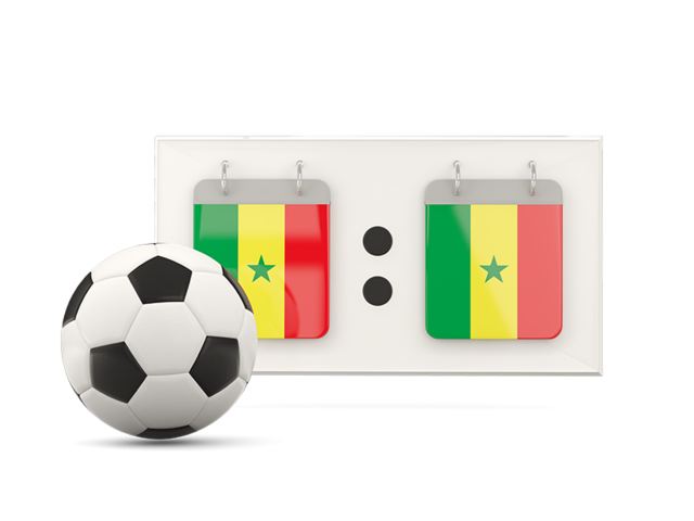 Football with scoreboard. Download flag icon of Senegal at PNG format