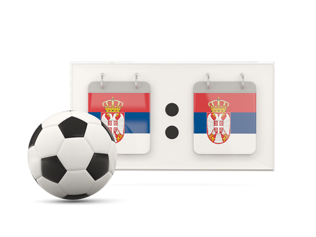 Футбольный мяч со счетом. Скачать флаг. Сербия